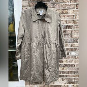 Women’s 22W Plus Jessica London Beige/Green Khaki Bell Sleeve Trench Coat